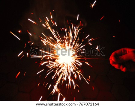 Decorative Red Sparklers for Christmas and New Year celebrations. 