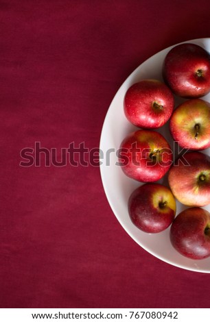 red apples background for text
