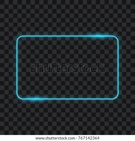 Neon frame on transparent background, vector illustration, eps10. Royalty-Free Stock Photo #767142364