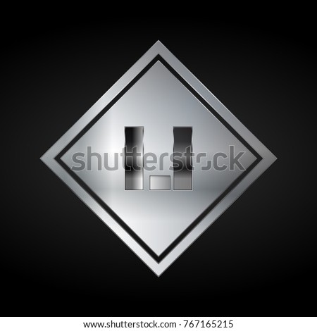 LI Monogram, Silver Logo, Metal Logo, Luxury, Elegant, Abstract, square