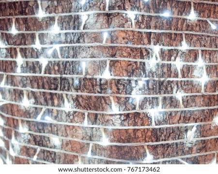background texture Christmas Tree decorated  wrapping  round with LED line  warm warm white .