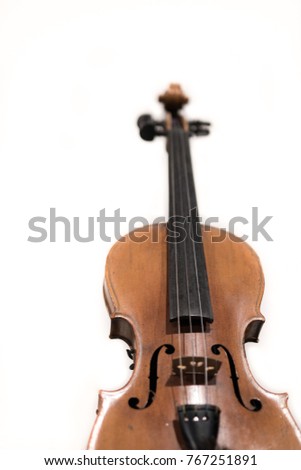 Violin isolated against white background