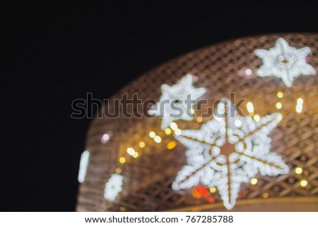 berry Photo and Smooth Focus,The bokeh of many bulbs are decorated on large banners to welcome the upcoming Christmas holidays and as a welcome New Year gift for travelers to all corners of the globe.