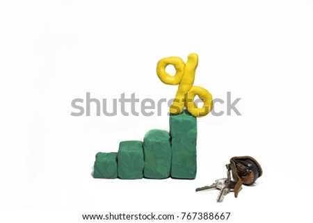 Progress bar made from Play Clay. Abstract photo isolated on white background. Royalty-Free Stock Photo #767388667