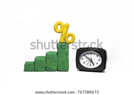 Progress bar made from Play Clay. Abstract photo isolated on white background. Royalty-Free Stock Photo #767388673