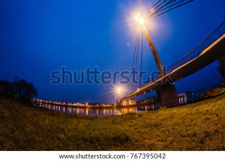 Night Bridge And Lights