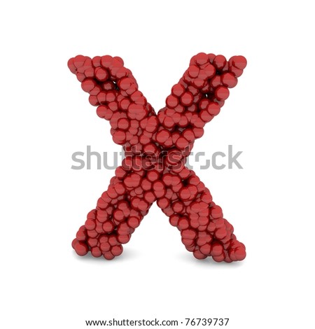letter X make of red spheres