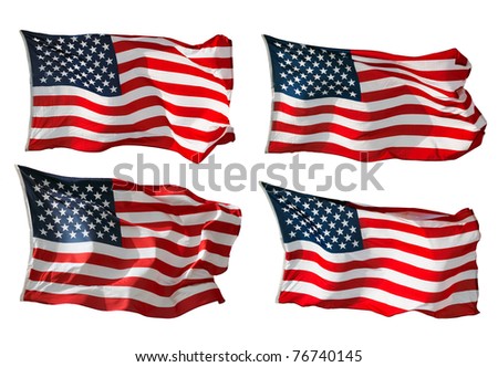 US Flags isolated in white Royalty-Free Stock Photo #76740145