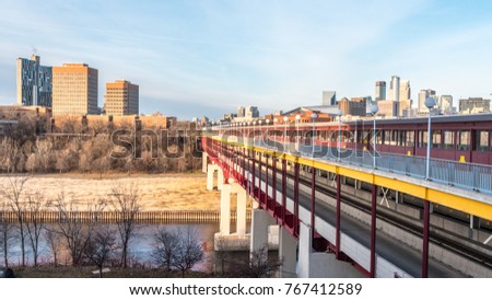 The Washington Avenue Bridge Connects the East Campus to the West Campus at the University of Minnesota in Minneapolis
