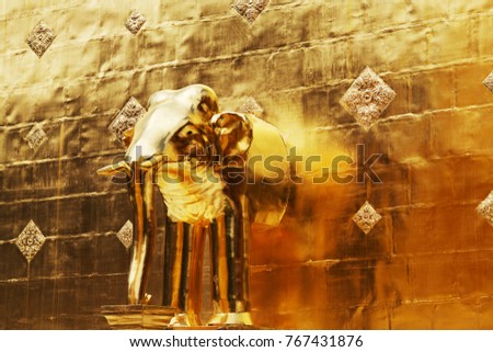 Partial closeup of ancient temple in Chiang Mai, Thailand