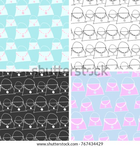 pattern handbag doodle vector
