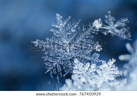 Snowflake on a blue background