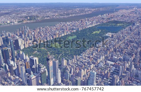 Aerial view of the of the famous city