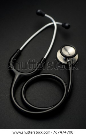 Medical concept. stethoscope on black background
