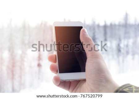 clicking finger on display phone