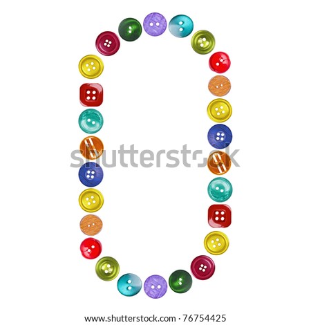 Letter O from button on the white