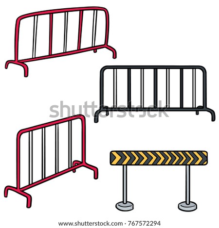 vector set of traffic fence