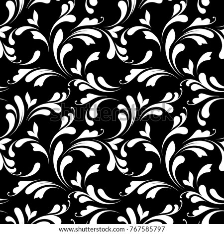 Outline floral seamless pattern. Ornamental background for paper, fabric, wrapping, wallpaper.