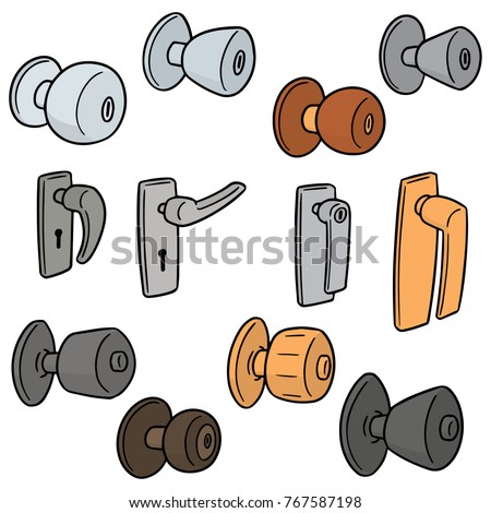 vector set of door knobs