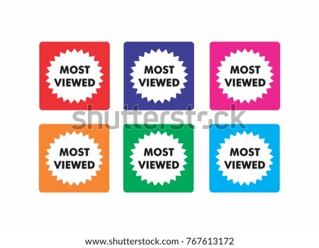 Most viewed square Icons in different colors,red,blue,pink,orange,green,mild-blue