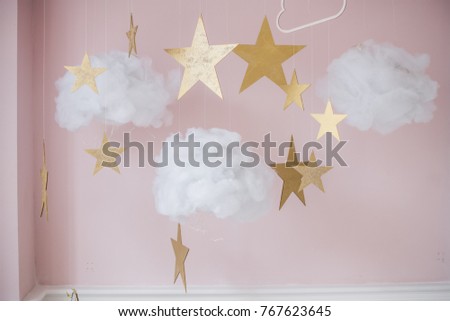 Picture of pretty stars and clouds hanging decoration for kids