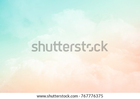artistic cloudy sky with pastel gradient color ,nature abstract background