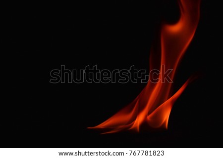 Abstract Fire flames isolated on black background