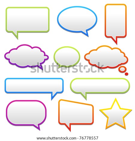 pop-up bubble with shadow on white background many styles in vector format.