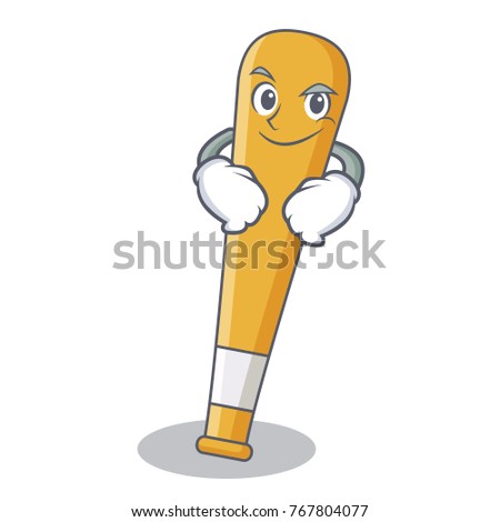 Smirking baseball bat character cartoon
