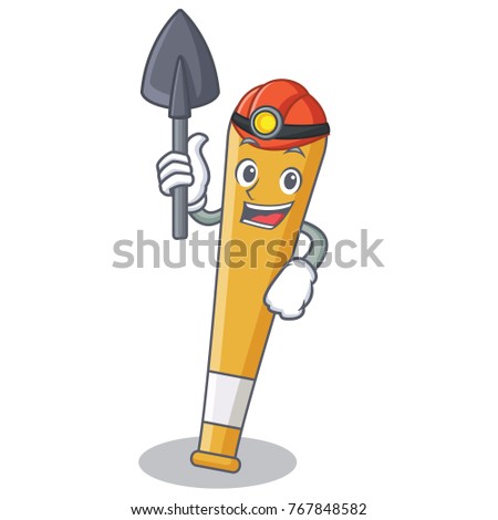 Miner baseball bat character cartoon