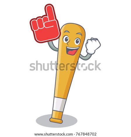 Foam finger baseball bat character cartoon