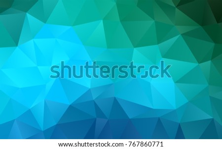 Light Blue, Green vector blurry triangle pattern. A completely new color illustration in a vague style. Brand-new design for your business.