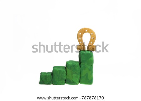 Progress bar made from Play Clay. Abstract photo isolated on white background. Royalty-Free Stock Photo #767876170