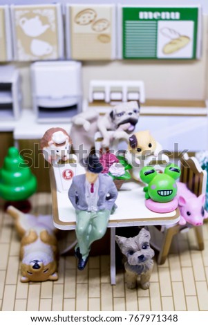 Happy New Year and Merry Christmas with miniature animals party