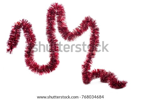 Christmas garland. Abstract isolated photo on white background. Royalty-Free Stock Photo #768034684
