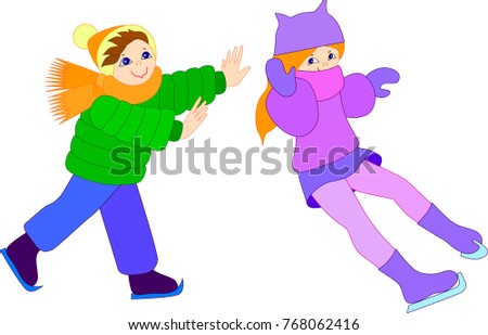 Cartoon skating kids