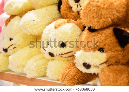 Teddy Bear And Small Decorated Merry Christmas and Happy New Year. Selective Focus.