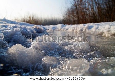 Road under thick ice