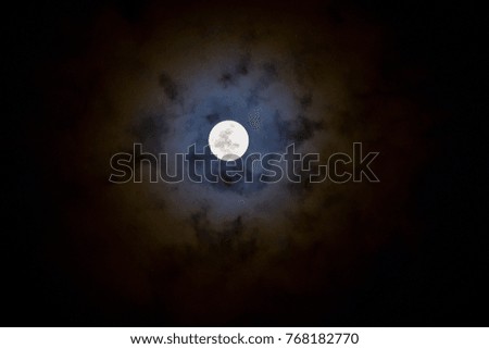 Beautiful full moon at night time.