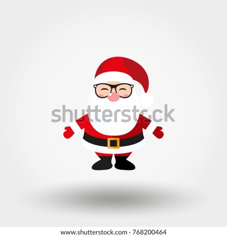 Santa Claus with glasses. Icon for web and mobile application. Vector illustration on a white background. Flat design style.