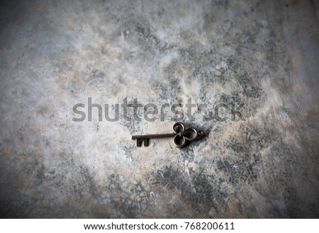 Old key on grunge background