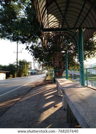 Bus stop at Thailand