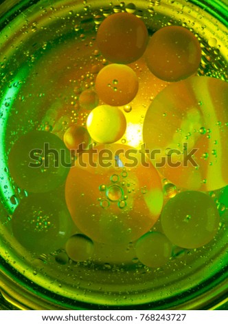 Abstract photography using mixture of oil and water. Close up abstract photography.