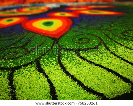 indian culture color sand art
