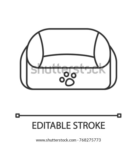 Pet bed linear icon. Thin line illustration. Contour symbol. Vector isolated outline drawing. Editable stroke