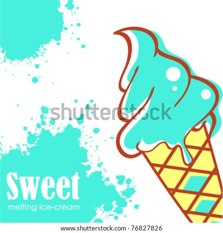 Colorful melting ice-cream card