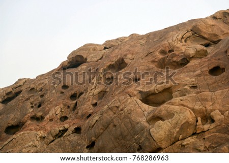 Rocky Dry Mountains of Wadi Jin, Medinah, Saudi Arabia