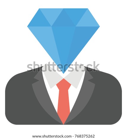 
Male head with diamond symbolising brilliant mind concept
