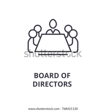 board of directors line icon, outline sign, linear symbol, vector, flat illustration Royalty-Free Stock Photo #768421120