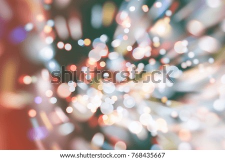 bulbs lights background blur of Christmas wallpaper decorations concept.holiday festival backdrop:sparkle circle lit celebrations display.
